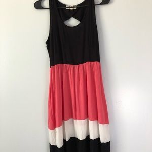 Knee length open back dress